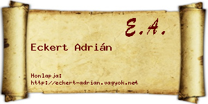 Eckert Adrián névjegykártya
